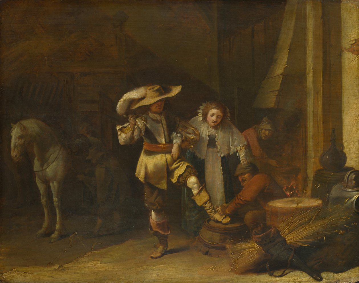 ए मैन एंड अ वुमन इन अ स्टेबलयार्ड, 1630s द्वारा पीटर Quast