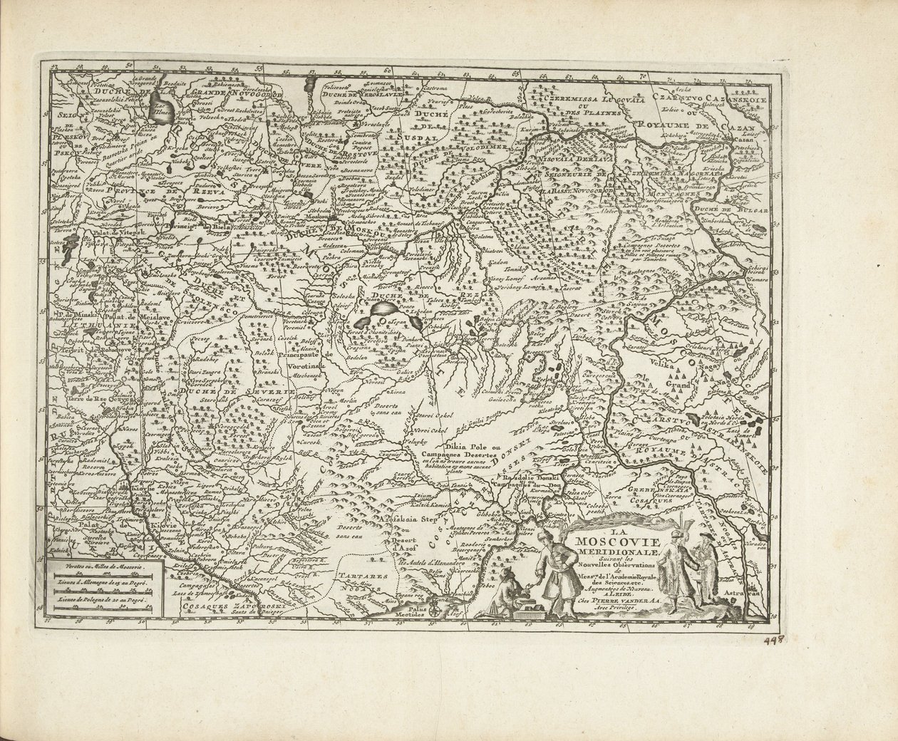 मोस्कोविया का मानचित्र, 1726 द्वारा पीटर वान डेर आ