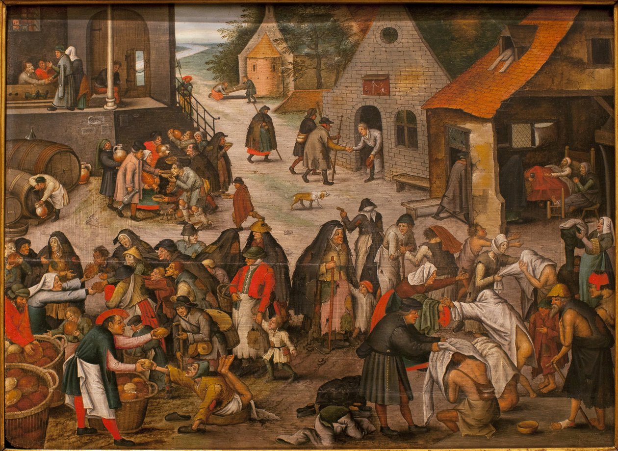 ग्रेस का काम - पीटर ब्रूघेल द यंग द्वारा पेंटिंग, डिट ब्रूघेल डी'एनफर (1564-1638 के बाद), लकड़ी पर तेल द्वारा पीट द यंगर ब्रूघेल