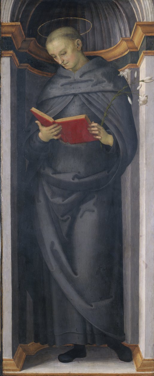 धन्य फिलिप बेनिटियस, c.1505-6 (चिनार की लकड़ी पर तापमान) द्वारा पिएत्रो पेरुगिनो