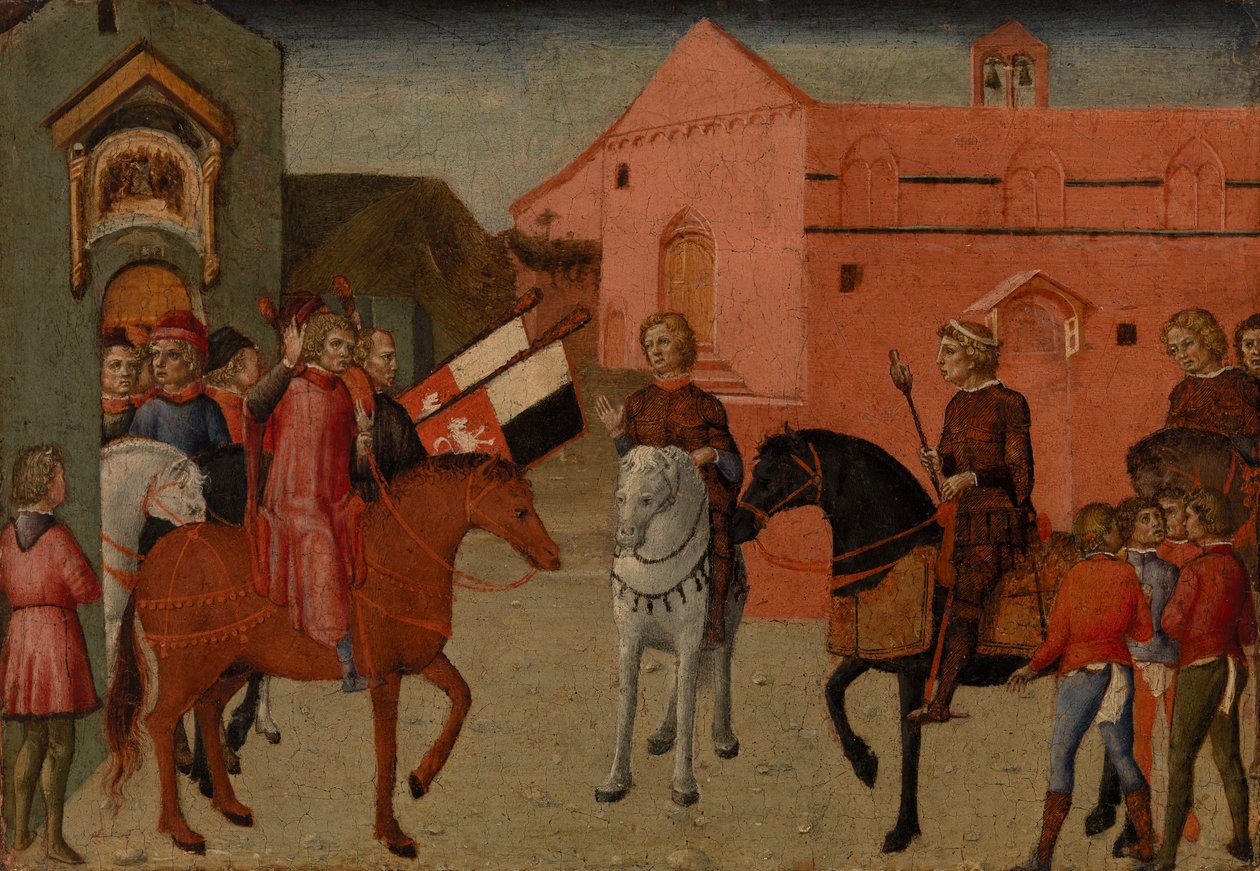 सिवनी के सरकारी अधिकारी, एक दूतावास प्राप्त करते हैं, c.1440 (पैनल पर तापमान) द्वारा पिएत्रो डी जियोवन्नी लियानोरी