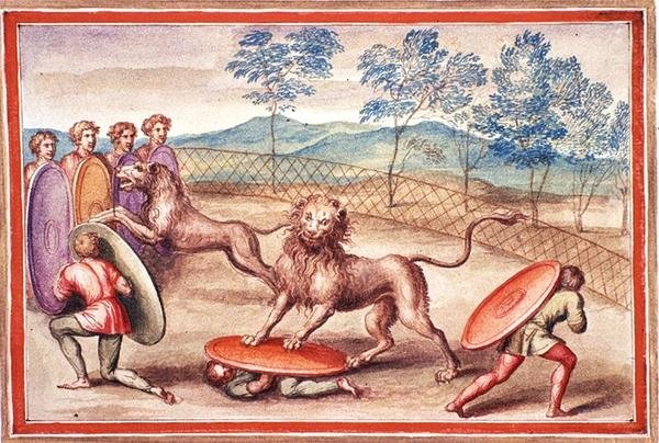 सुश्री जनरल 1496 f.18 शेर को वश में करना द्वारा पिएत्रो सैंटी बार्टोली