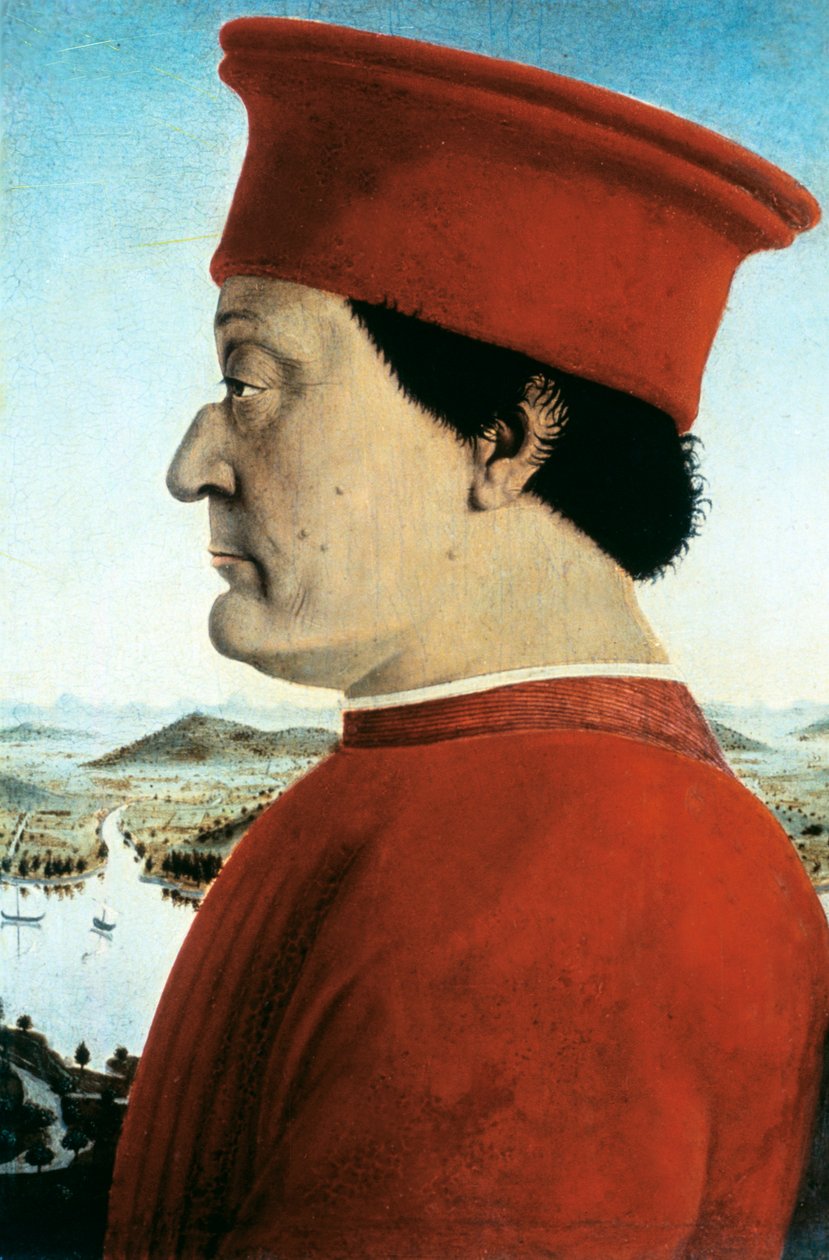 फेडेरिको दा मोंटेफेल्ट्रो का पोर्ट्रेट, उरबिनो के ड्यूक, c1465 द्वारा पिएत्रो डेला फ्रांसेस्का