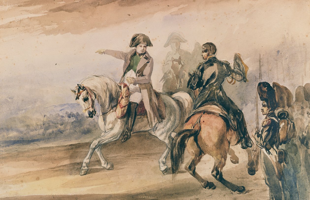 नेपोलियन ने अपने सैनिकों की समीक्षा की, 1834 द्वारा पिओटर माइकेलोस्की