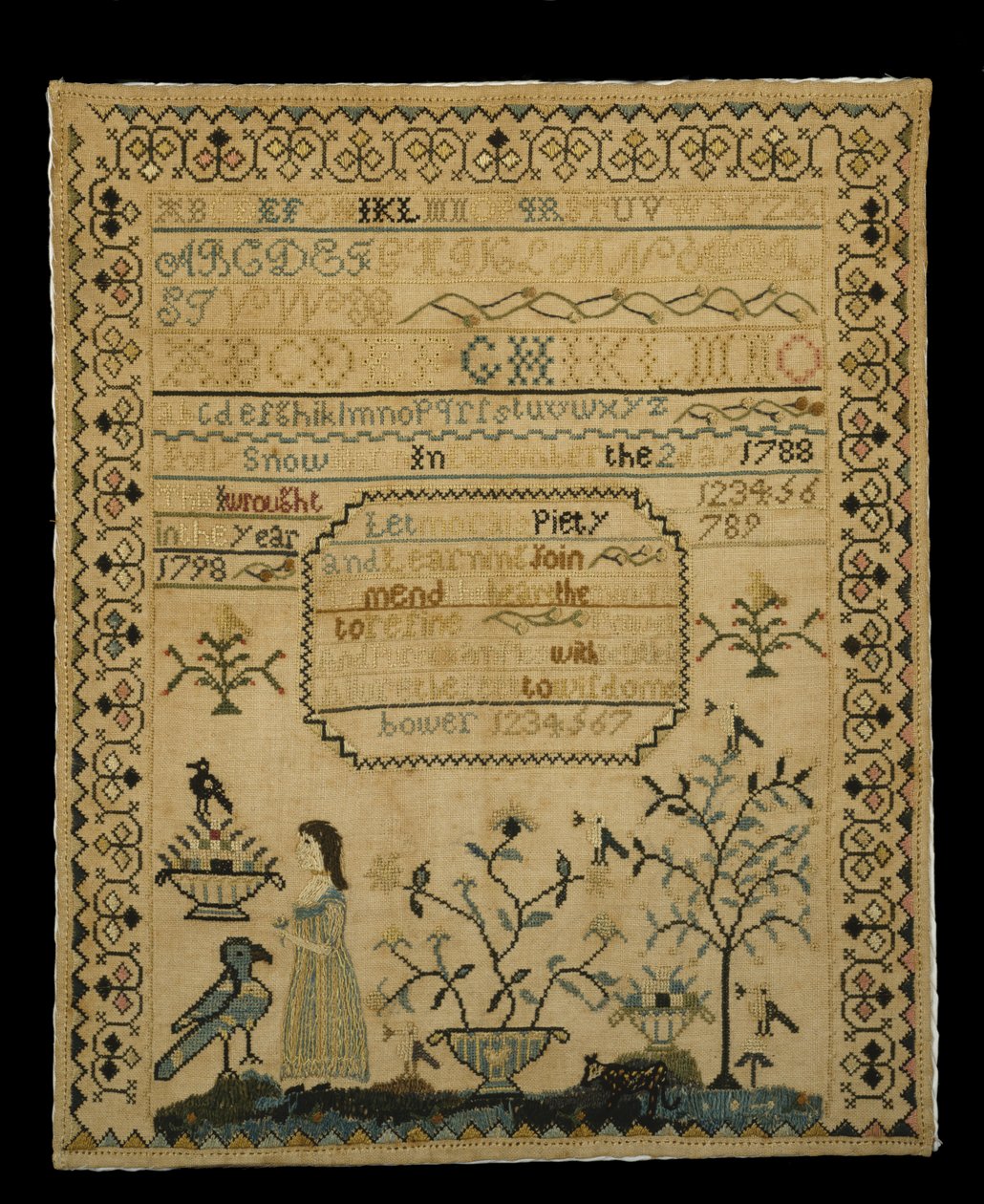 सैम्पलर, 1798 (लिनन पर रेशम) द्वारा पोली स्नो