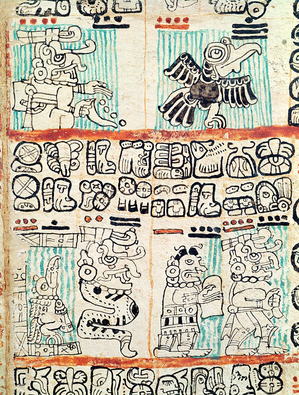 एक Mayan कोडेक्स से विस्तार द्वारा पूर्व कोलंबियन