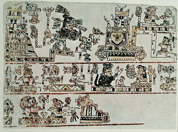 कोडेक्स बोडले की प्रतिकृति प्रति, विवरण, c.1521 (वेल्लम) द्वारा पूर्व कोलंबियन पूर्व कोलंबियन