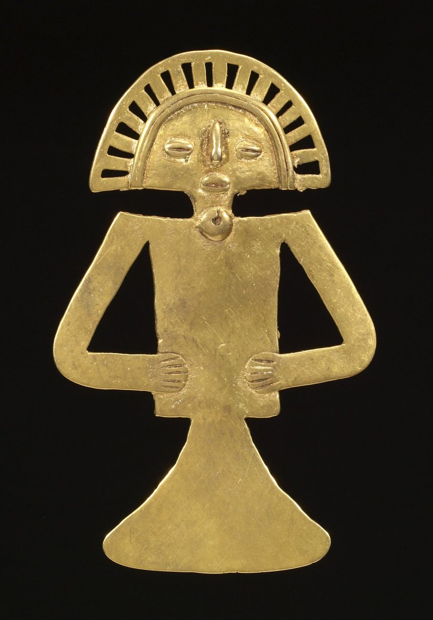 फिगरल लटकन, c.700-1000 (सोना) द्वारा पूर्व कोलंबियन पूर्व कोलंबियन