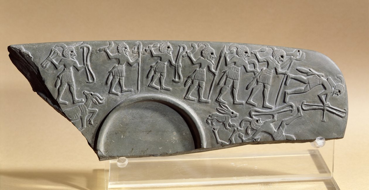 हंटर्स पैलेट का फ्रैगमेंट, संभवतः बताओ एल-अमरना (विद्वान) से द्वारा मिस्र का पूर्ववर्ती काल
