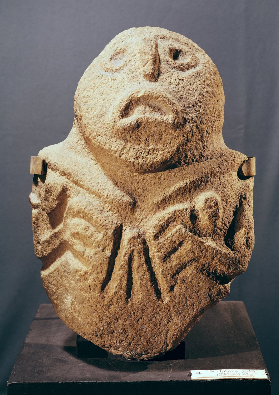 लेपेंस्की वीर, यूगोस्लाविया, c.6000 ईसा पूर्व (सैंडस्टोन) से मूर्तिकला नंबर 4 द्वारा प्रागैतिहासिक