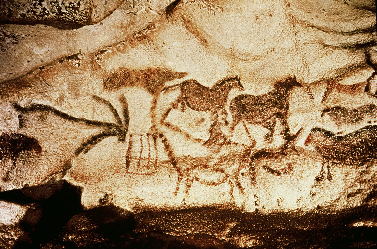 अल्तामिरा में गुफाओं से घोड़े और हिरण, c.15000 ईसा पूर्व (गुफा पेंटिंग) द्वारा प्रागैतिहासिक