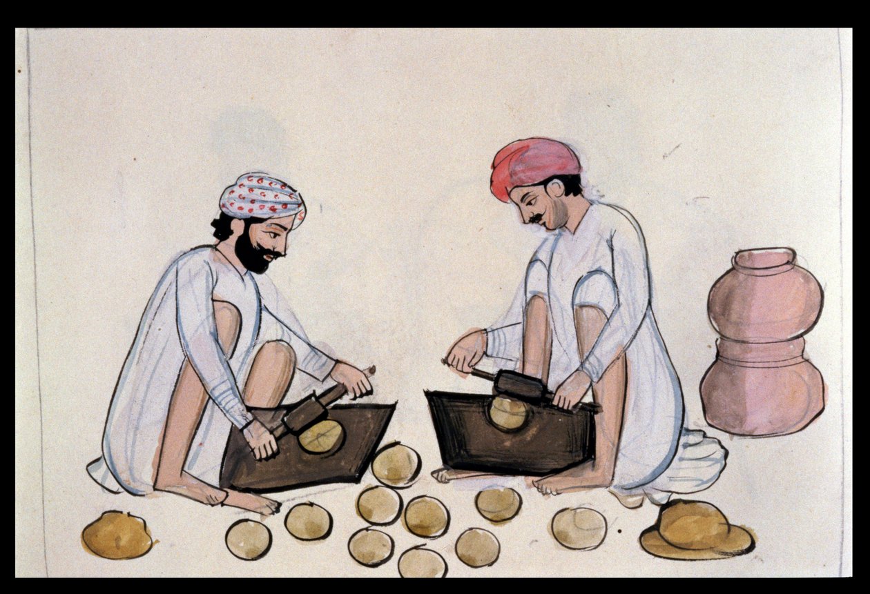 पल्स-केक मेकर्स, c.1890 (wc पेपर पर) द्वारा पंजाबी स्कूल