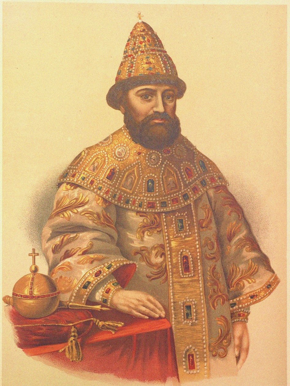 1596-1645, 1860 के रूस के ज़ार मिखाइल I फ्योडोरोविच का चित्र द्वारा प्योत्र फ्योडोरोविच बोरेल
