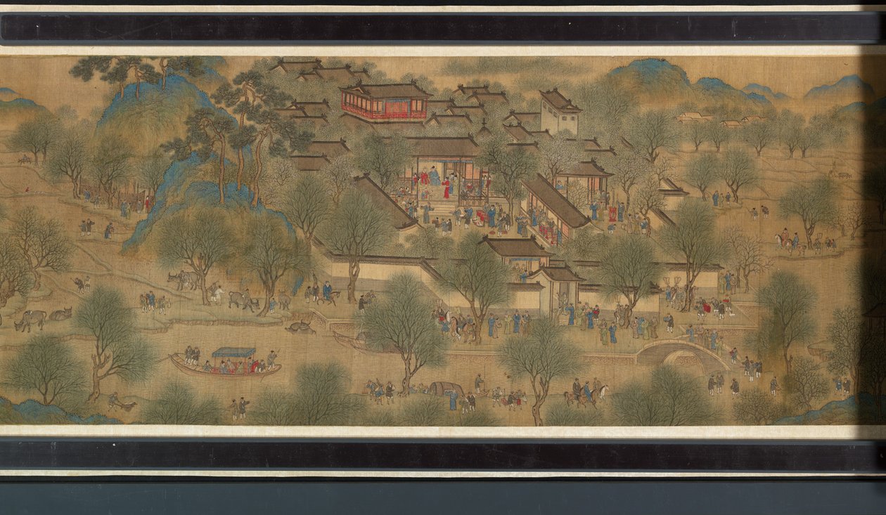 नदी पर वसंत महोत्सव (विस्तार), हैंड्सक्रॉल द्वारा किंग राजवंश चीनी स्कूल