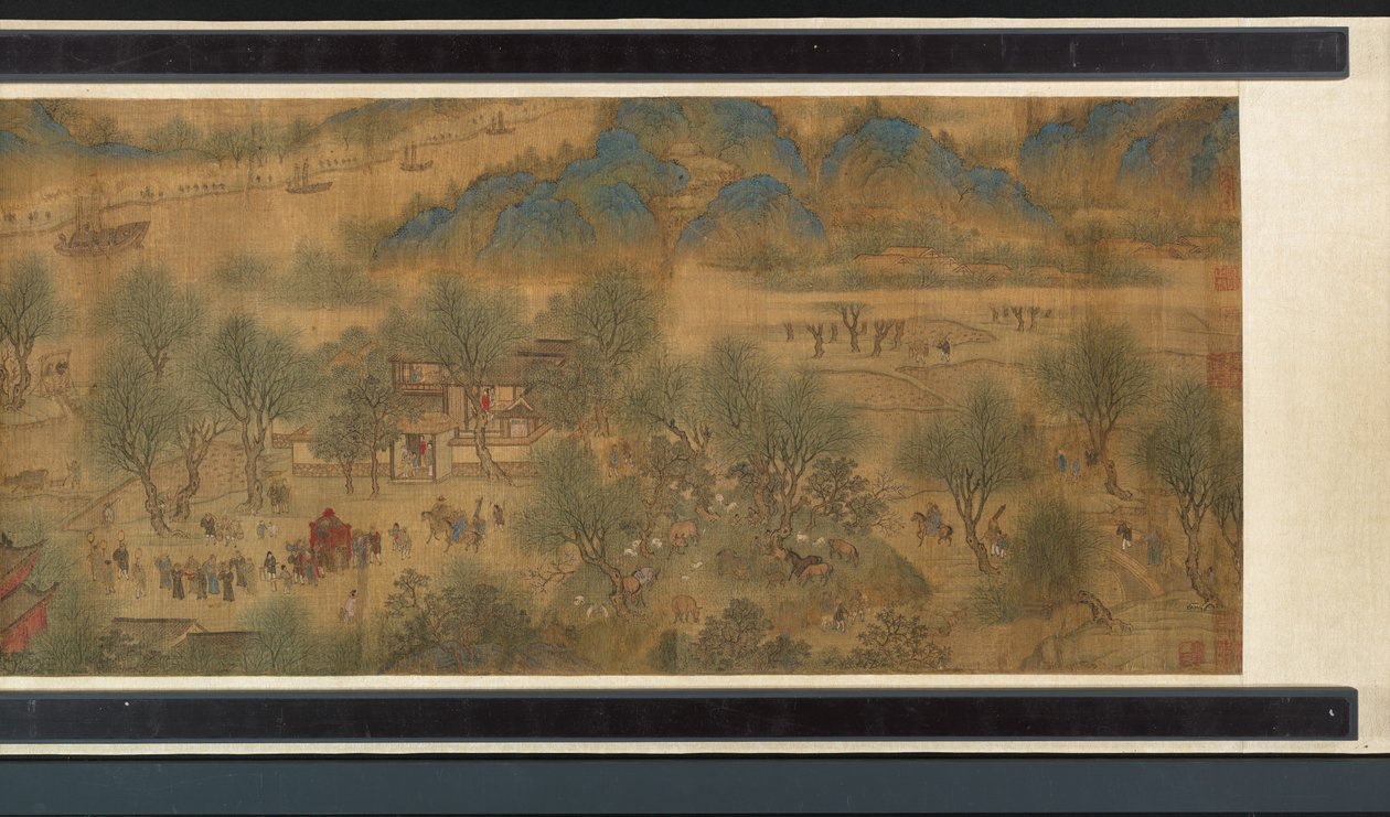 नदी पर वसंत महोत्सव (विस्तार), हैंड्सक्रॉल द्वारा किंग राजवंश चीनी स्कूल