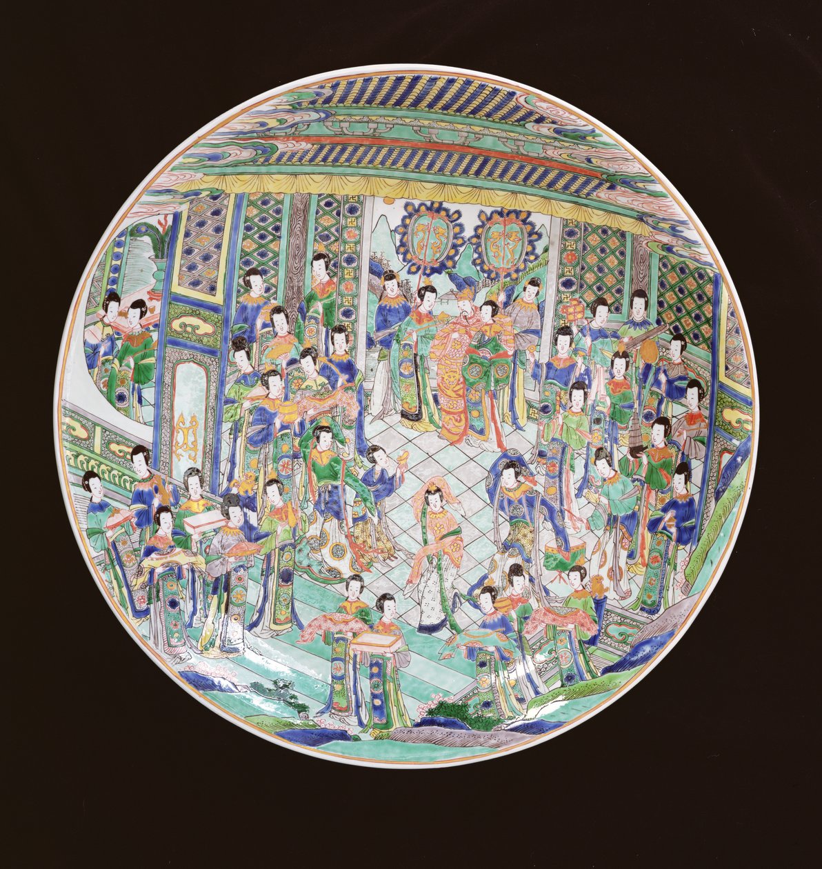 बड़े फेमिल वेरटे चार्जर, कांग्सी काल (1662-1722) (चीनी मिट्टी के बरतन) (272194 भी देखें) द्वारा किंग राजवंश चीनी स्कूल