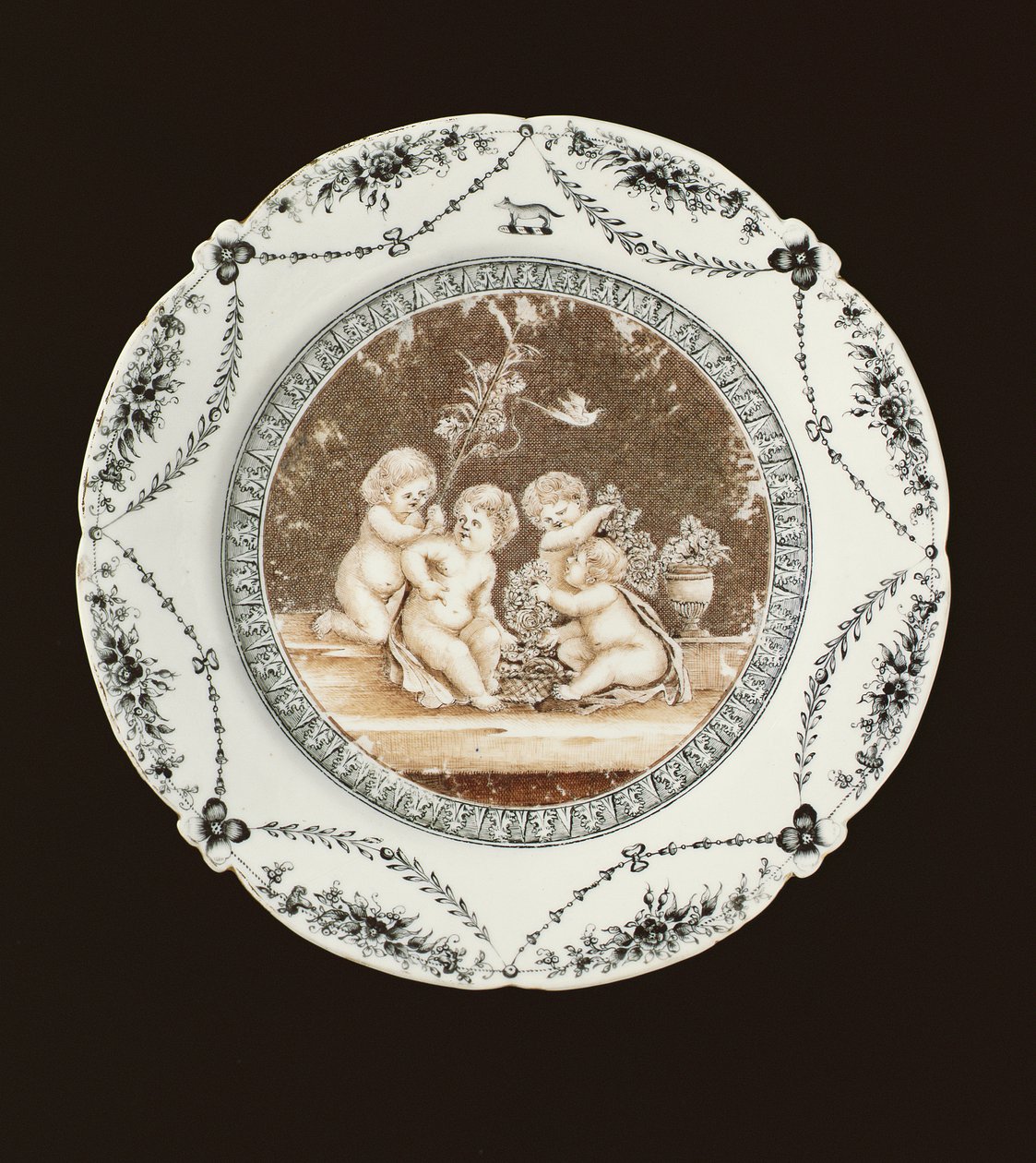 साइड प्लेट, Qianlong अवधि, c.1782 (चीनी मिट्टी के बरतन) द्वारा किंग राजवंश चीनी स्कूल