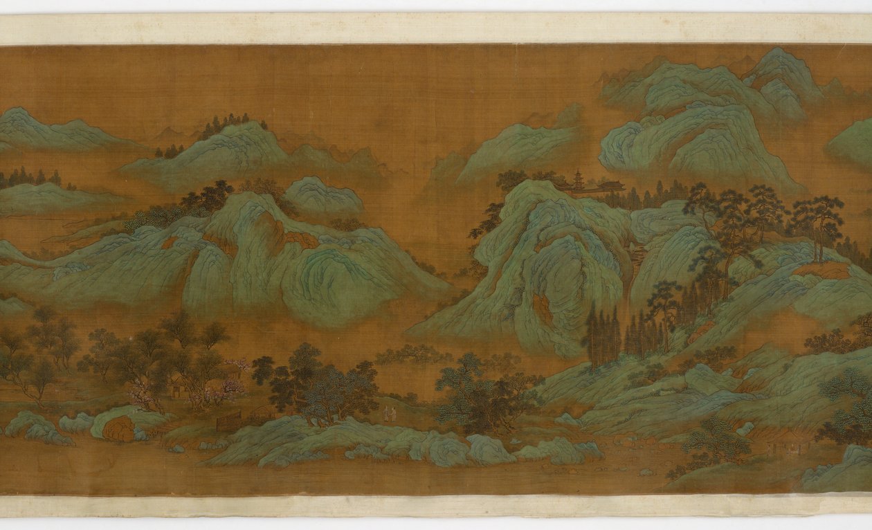 स्प्रिंगटाइम पर्वत, 1644-1911 (रेशम पर स्याही और रंग) द्वारा किंग राजवंश चीनी स्कूल