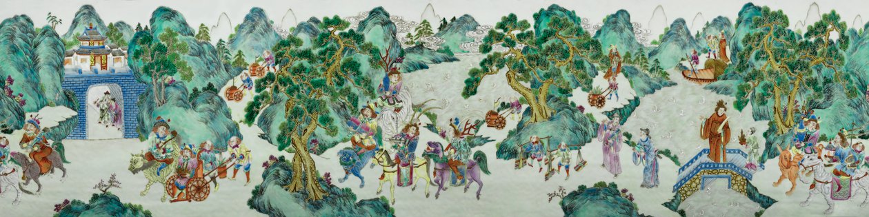 इंपीरियल फैमिली रोज वासेस (सिरेमिक) की एक जोड़ी से विस्तार द्वारा किंग राजवंश जियांगकिंग काल चीनी स्कूल