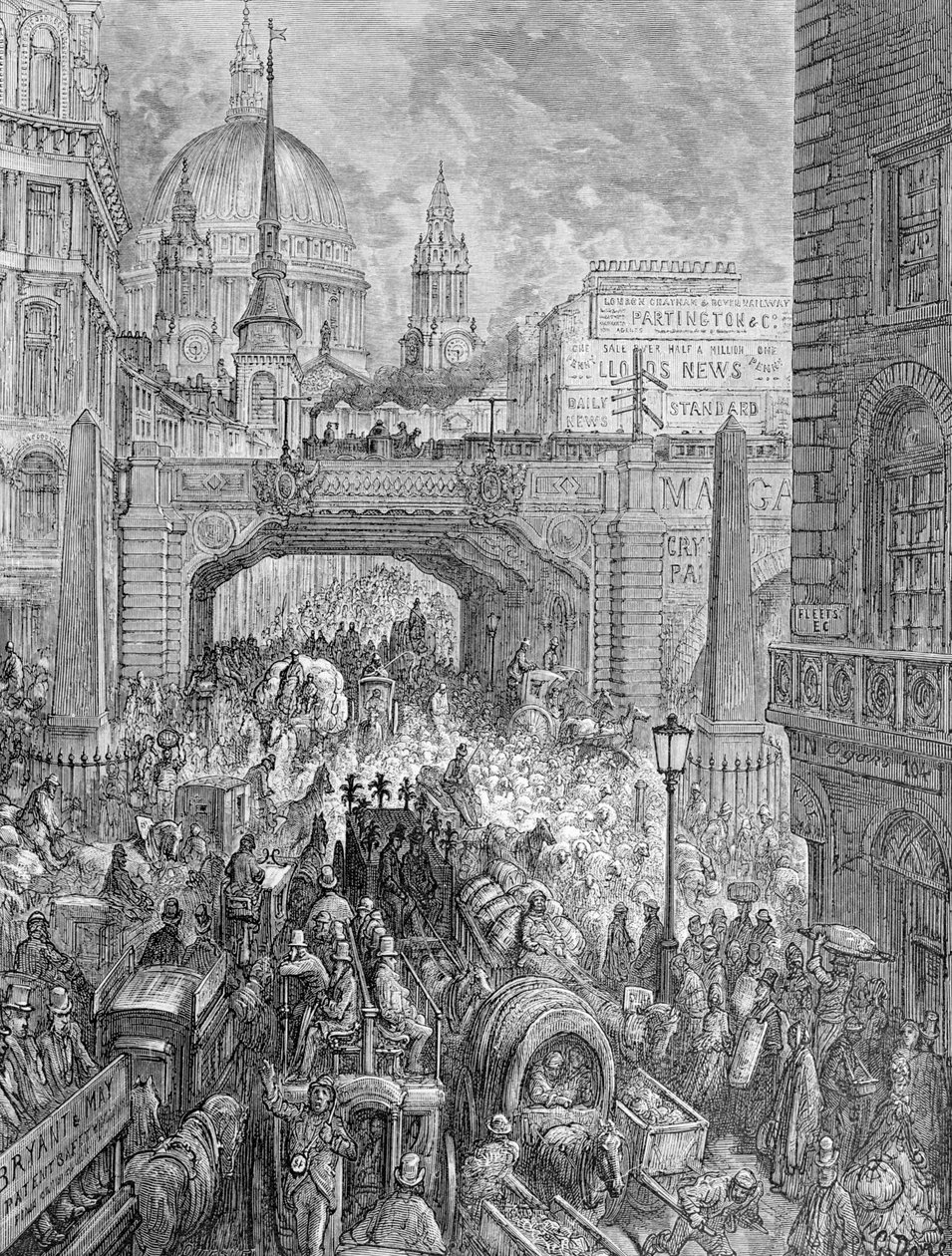 लुडगेट हिल-ए ब्लॉक इन द स्ट्रीट, 1872। द्वारा क्वेस्नेल