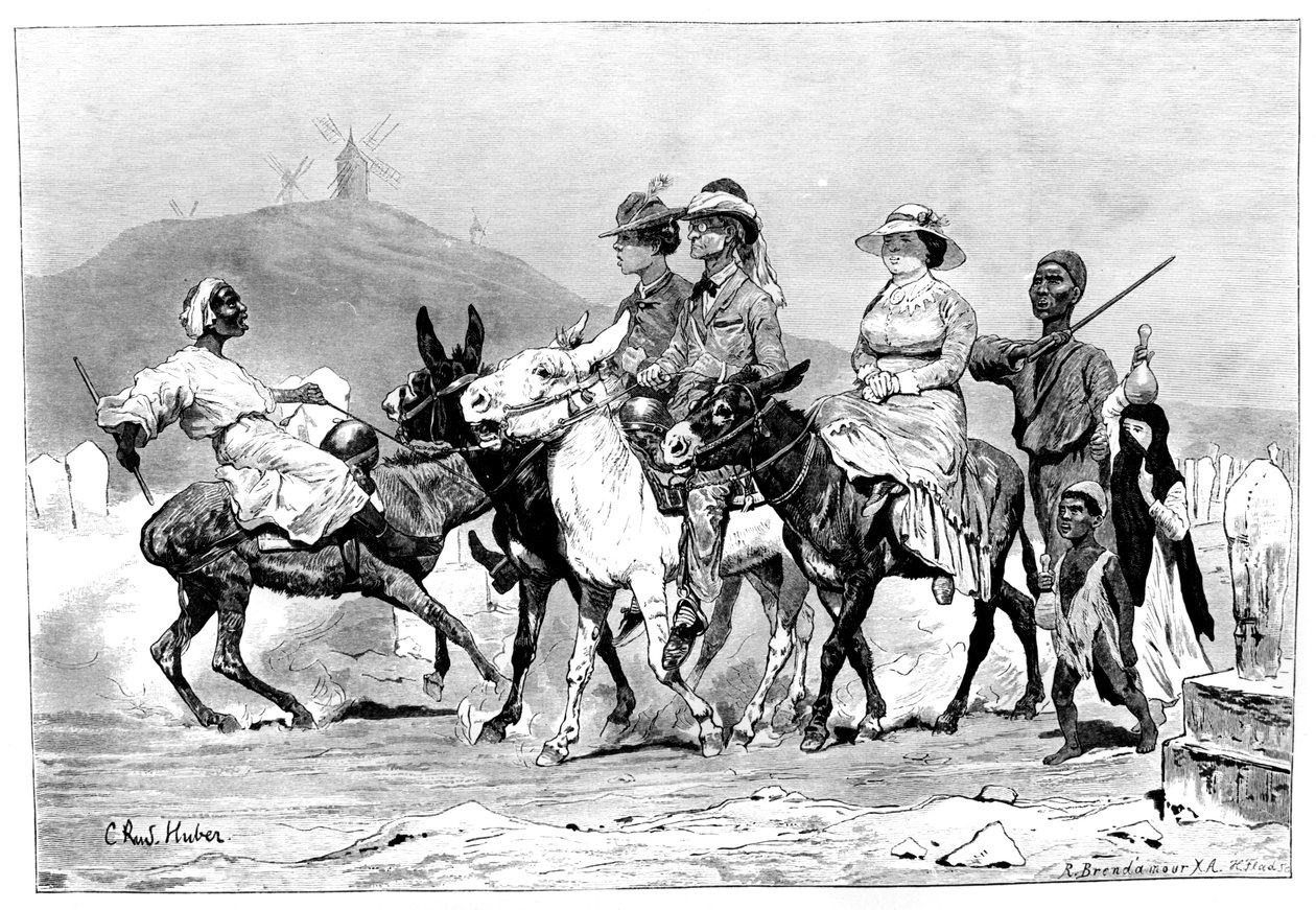 ए बैंड ऑफ टूरिस्ट, मिस्र, 1881 द्वारा आर। ब्रांडमौर