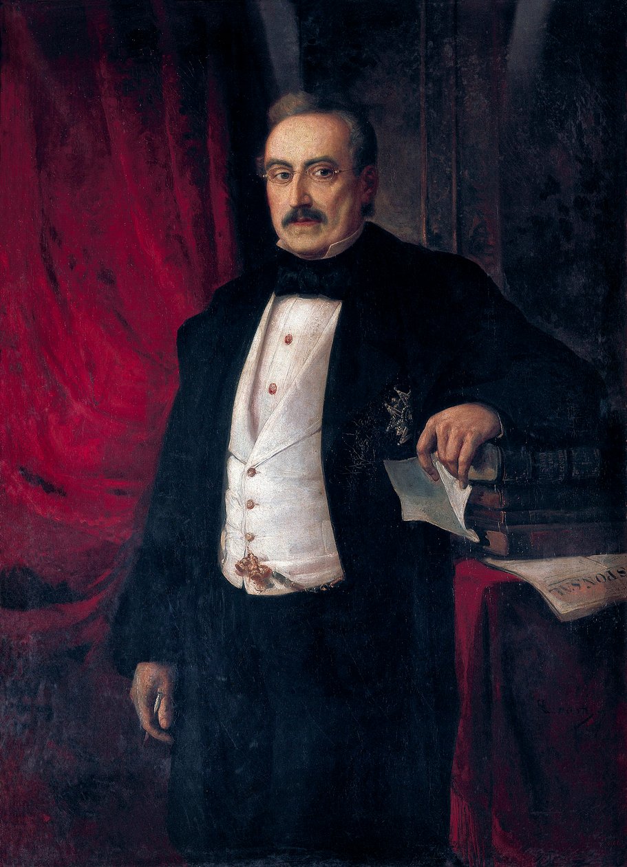 लेखक और अर्थशास्त्री ब्यूनावेंटुरा कार्लोस अरीबौ (1798-1862) का पोर्ट्रेट द्वारा रामोन मार्टी अलसीना