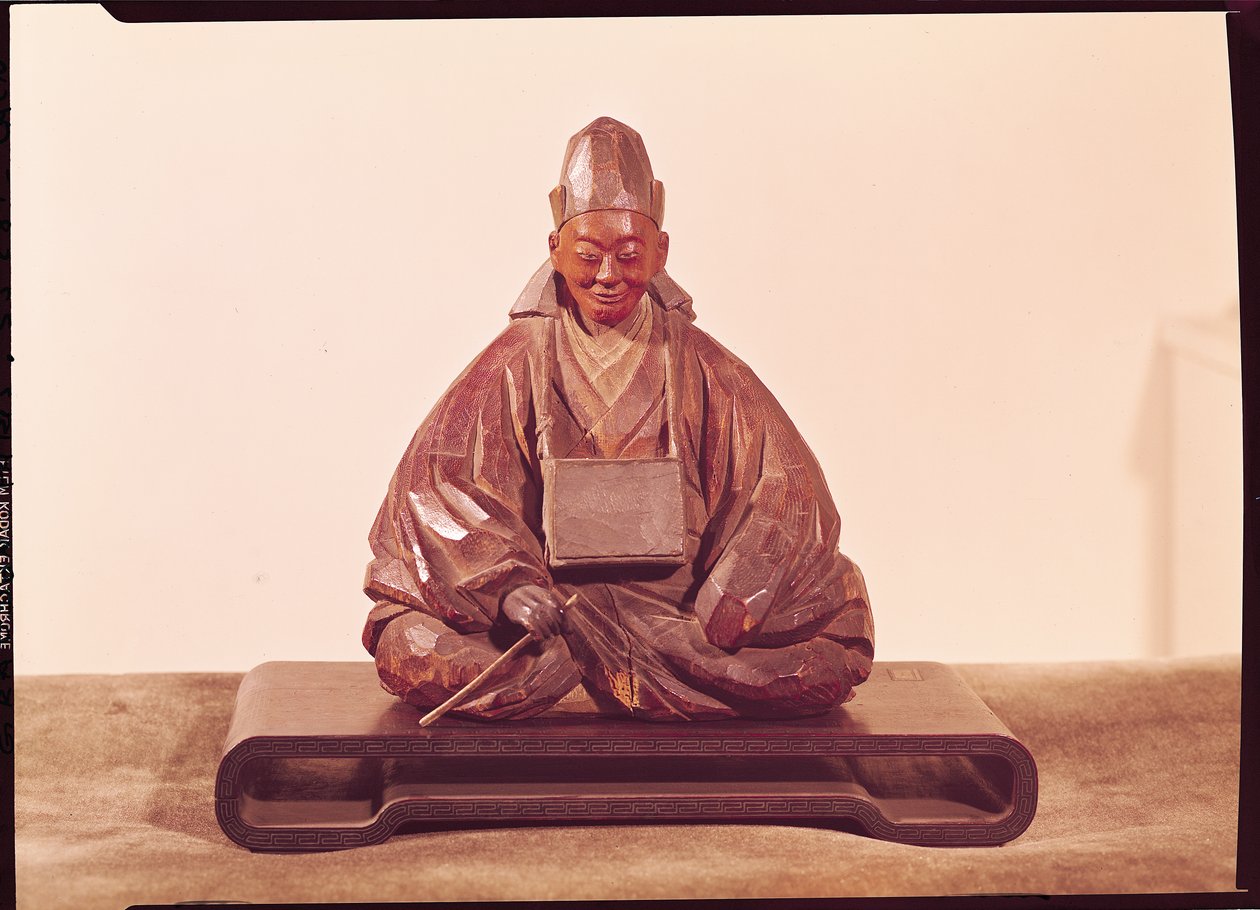 बैशो की प्रतिमा (1644-94) ईदो काल (1603-1868) (लकड़ी) द्वारा रण कू