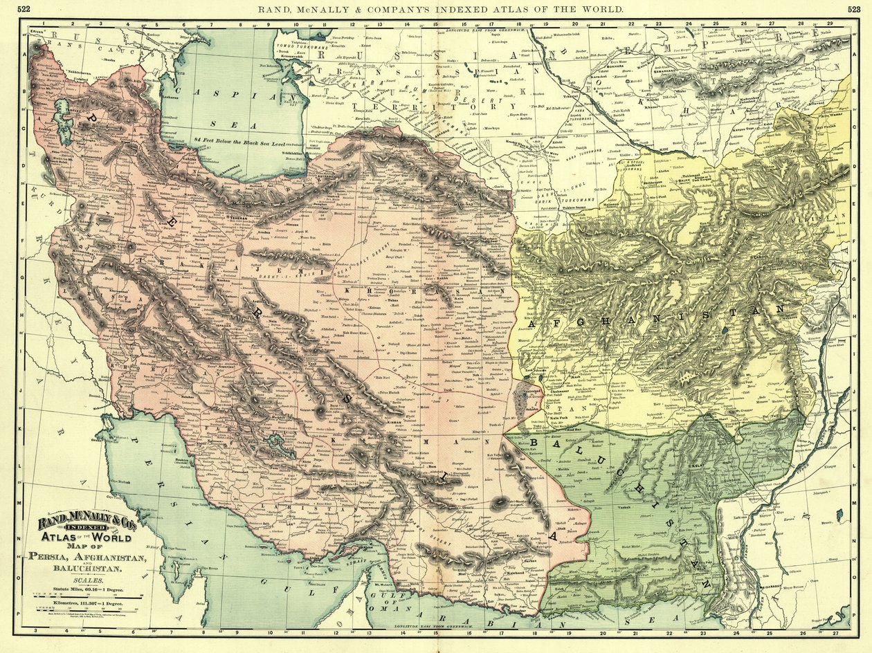 1892 में फारस, अफगानिस्तान और बलूचिस्तान द्वारा Rand McNally and Company