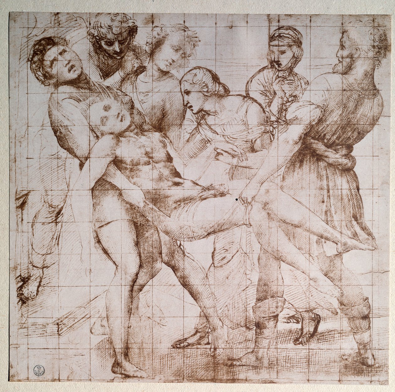 वेदी के टुकड़े Baglioni के लिए अध्ययन बयान - ड्राइंग, c.1507 द्वारा राफेल