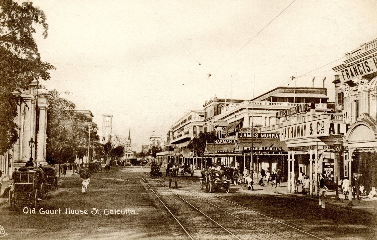 ओल्ड कोर्ट हाउस सेंट कलकत्ता, c.1900-20 (सीपिया फोटो) द्वारा राफेल टक एंड संस