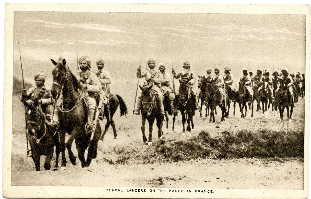 फ्रांस में मार्च 1914-15 को बंगाल लांसर्स (सीपिया फोटो) द्वारा राफेल टक एंड संस