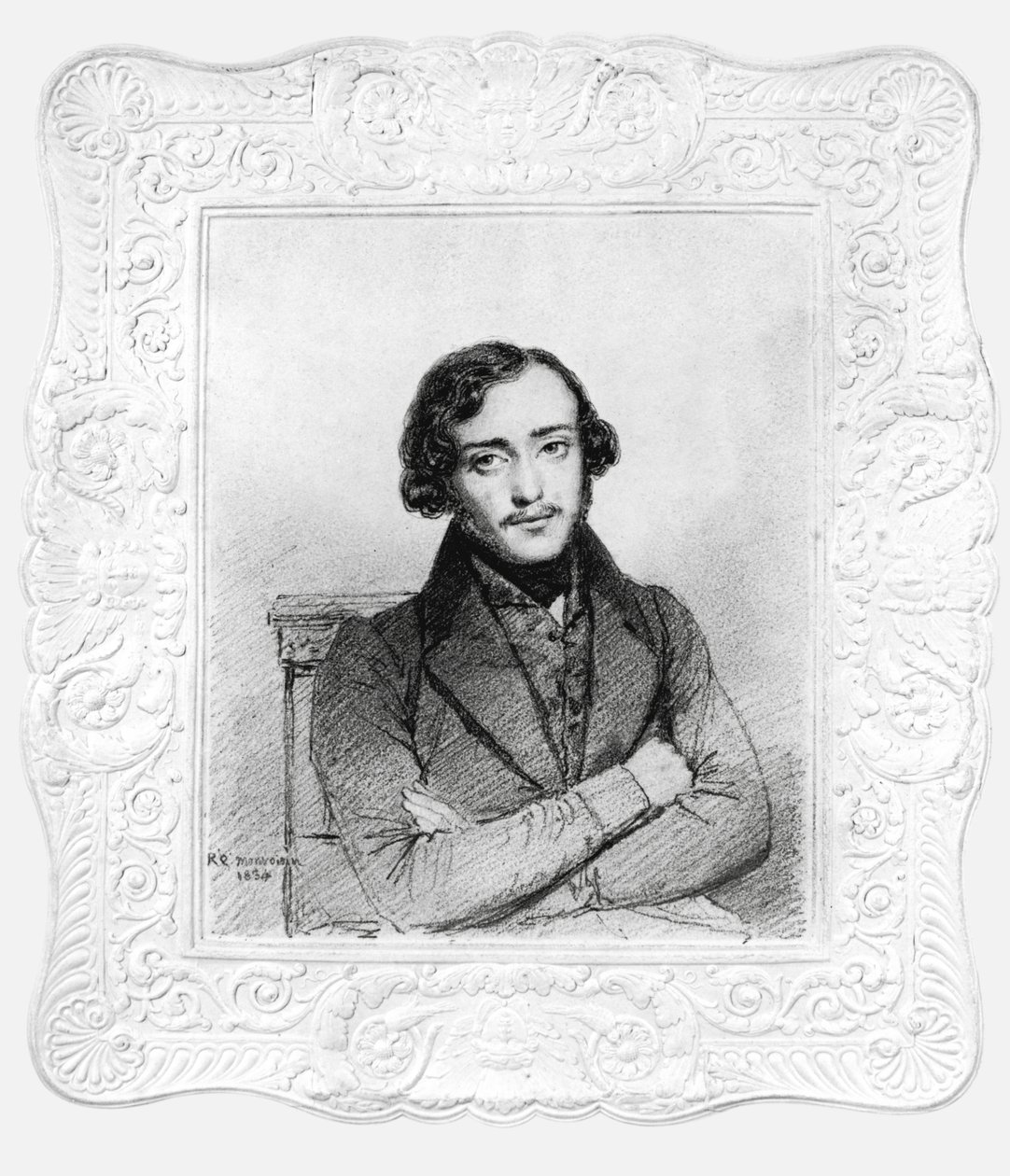 यूजीन इमैनुएल वायलेट-ले-डक (1814-79) की पोर्ट्रेट की उम्र 20, 1834 (कागज पर चारकोल और पेंसिल) द्वारा रेमंड क्विंसक मोन्वोइसिन