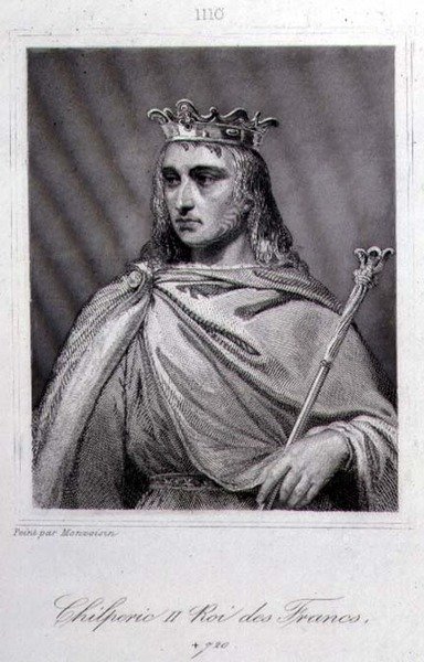 चिल्परिक II (c.675-721) नेस्ट्रिया के राजा (उत्कीर्णन) द्वारा रेमंड क्विनसैक (बाद में) मोनवोइसिन