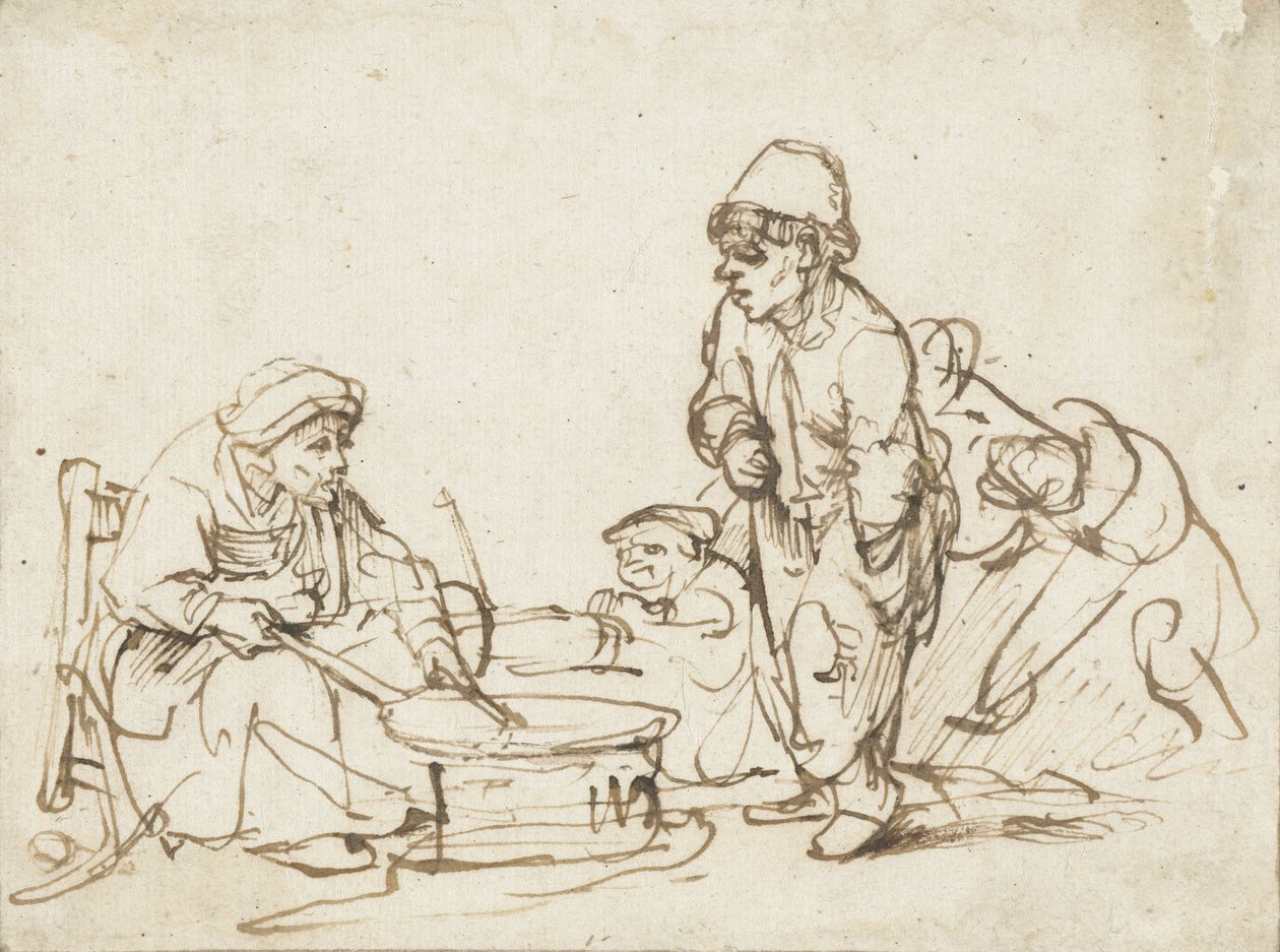 द पैनकेक महिला, c.1635 द्वारा रिमब्रांड वैन रिजन