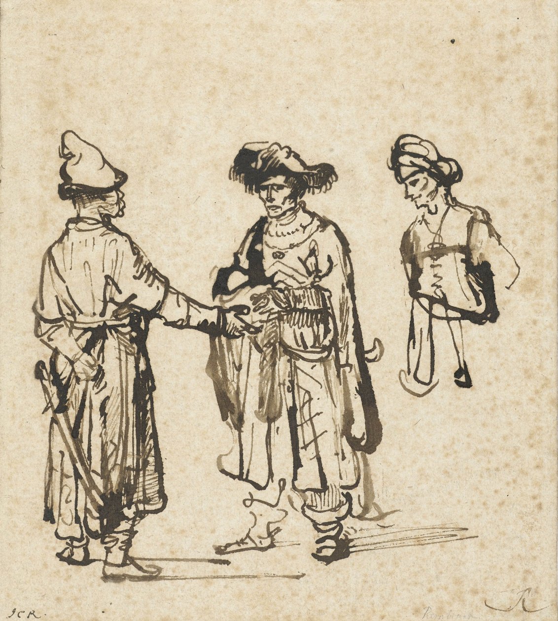 तीन ओरिएंटल्स बातचीत, c.1645 द्वारा रिमब्रांड वैन रिजन