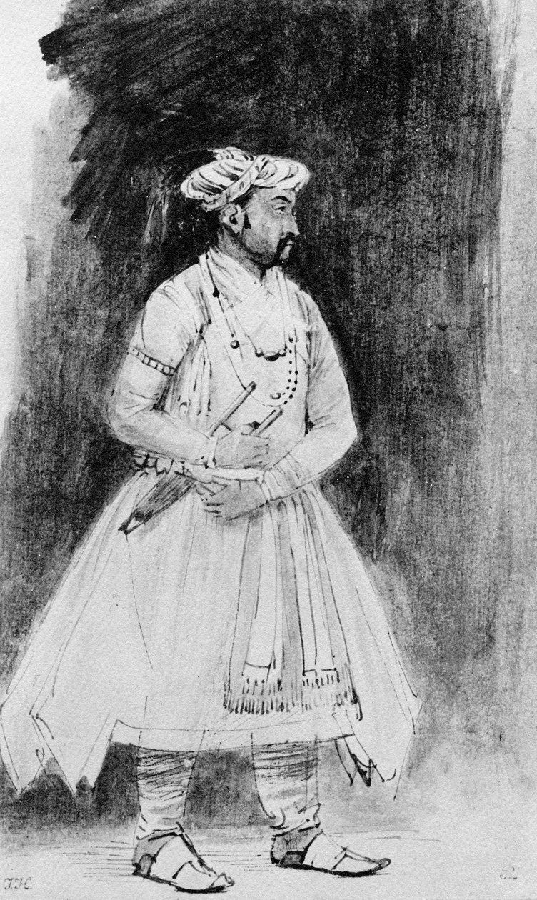 मुग़ल रईस, c.1659 (कलम, कागज पर स्याही से धोना) द्वारा रिमब्रांड वैन रिजन