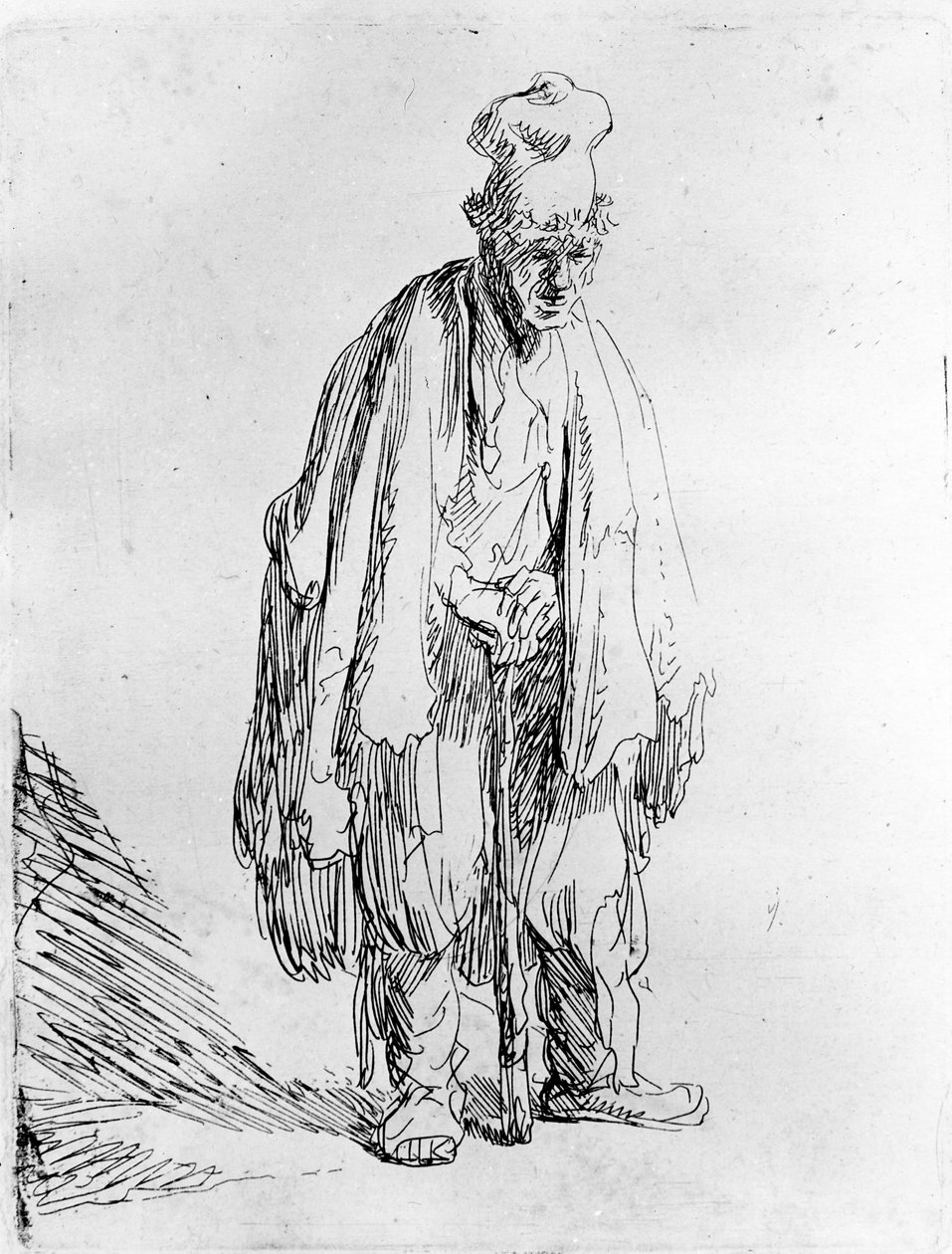 एक उच्च टोपी में भिखारी, c.1630 द्वारा रिमब्रांड वैन रिजन