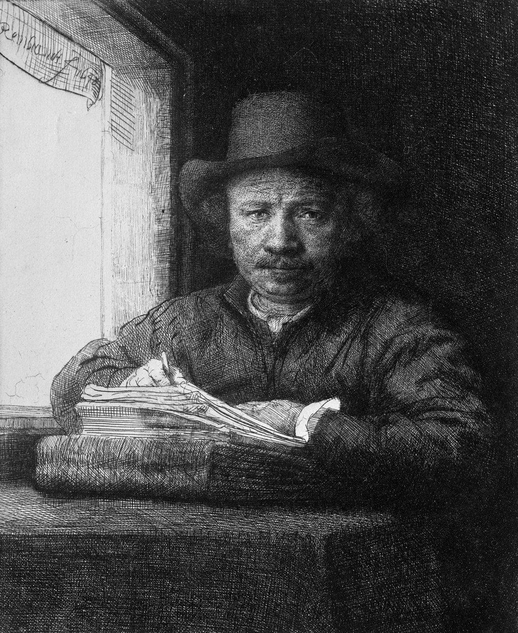ड्राइंग के समय स्व चित्र, 1648 द्वारा रिमब्रांड वैन रिजन