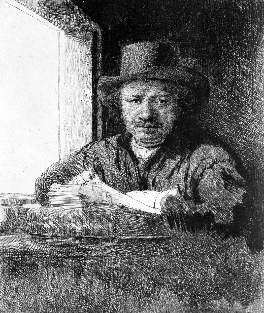 ड्राइंग के समय स्व चित्र, 1648 द्वारा रिमब्रांड वैन रिजन