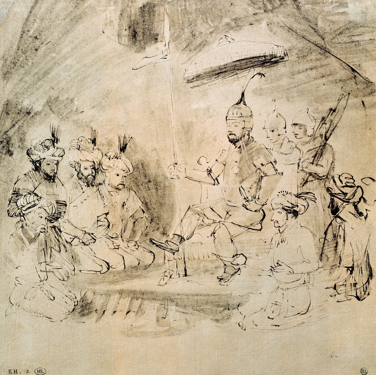 सम्राट तैमूर (1336-1405) अपने सिंहासन पर, एक भारतीय लघु के बाद द्वारा रिमब्रांड वैन रिजन