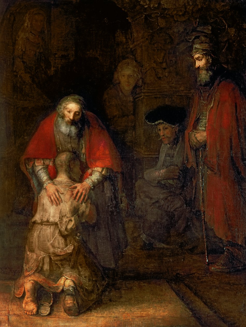 प्रोडिगल पुत्र की वापसी, c.1668-69 (कैनवास पर तेल) द्वारा रिमब्रांड वैन रिजन
