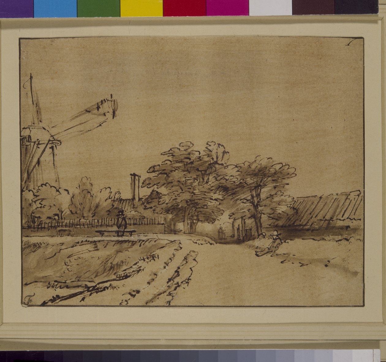 सिंट एंथोनिसपोर्ट, एम्स्टर्डम, c.1650 (कागज पर कलम और स्याही) के बुलवार्क पर पवनचक्की द्वारा रेम्ब्रांट हर्मेंज़। वैन रिजन
