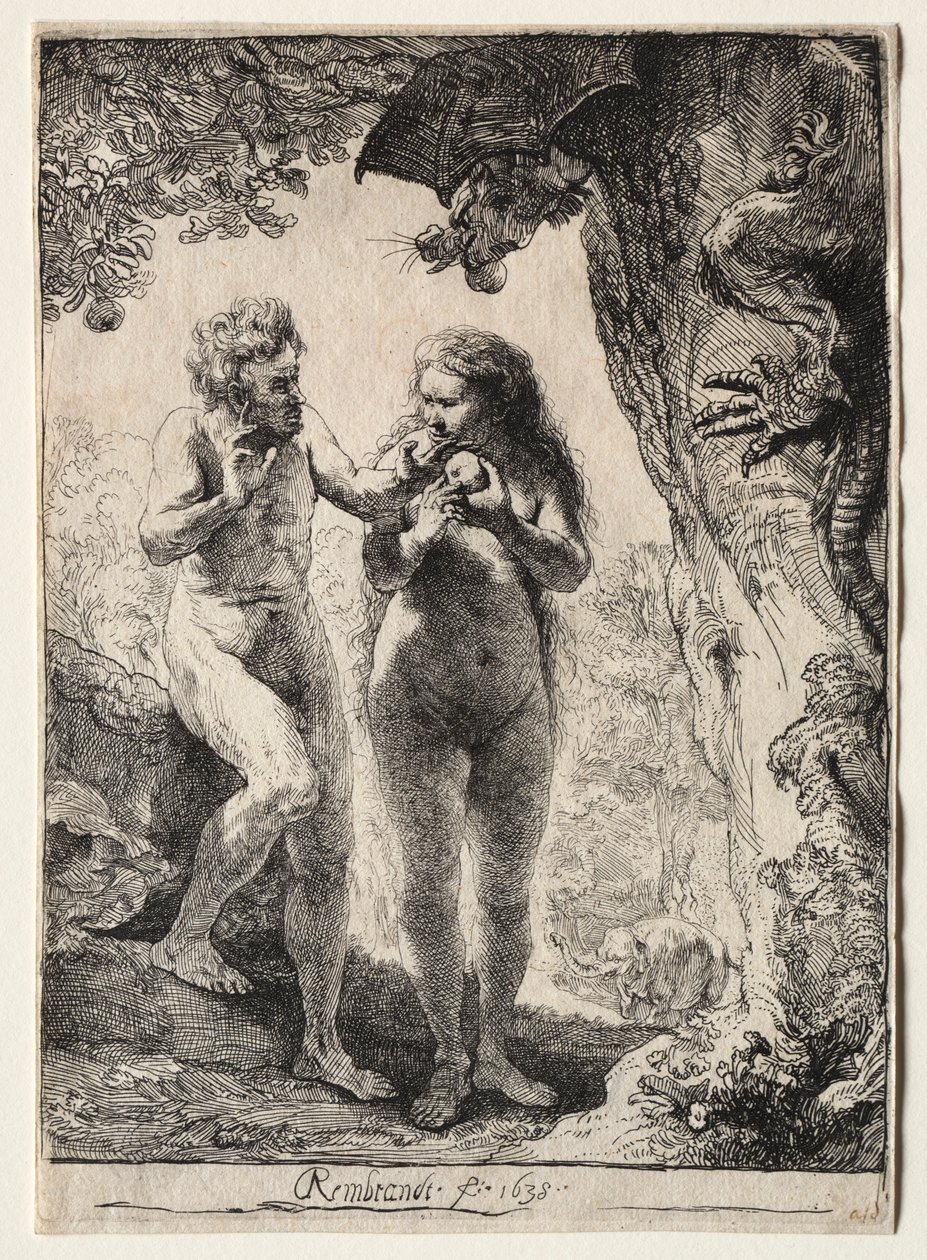 एडम और ईव, 1638। द्वारा रिमब्रांड वैन रिजन