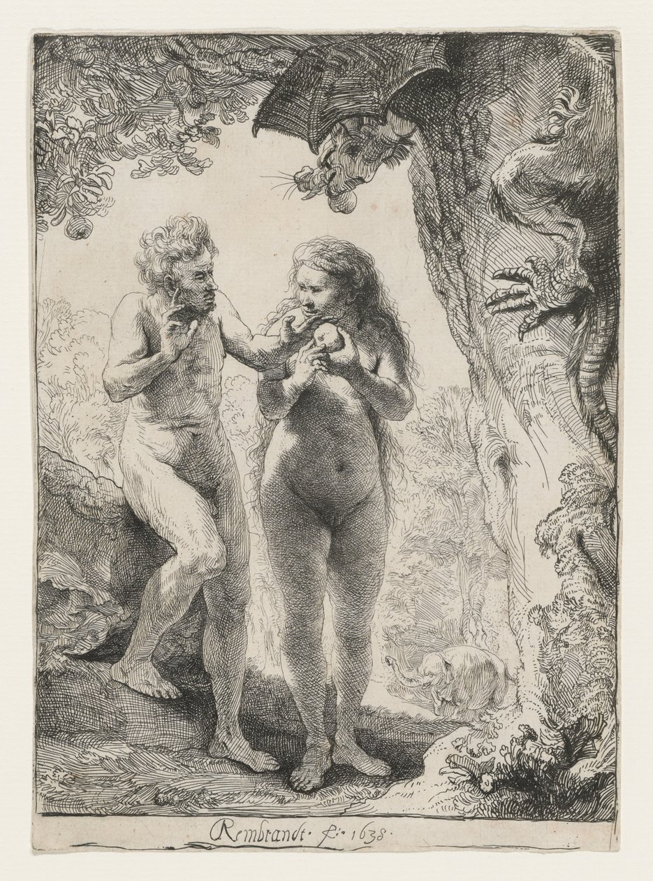 एडम और ईव, 1638 द्वारा रिमब्रांड वैन रिजन