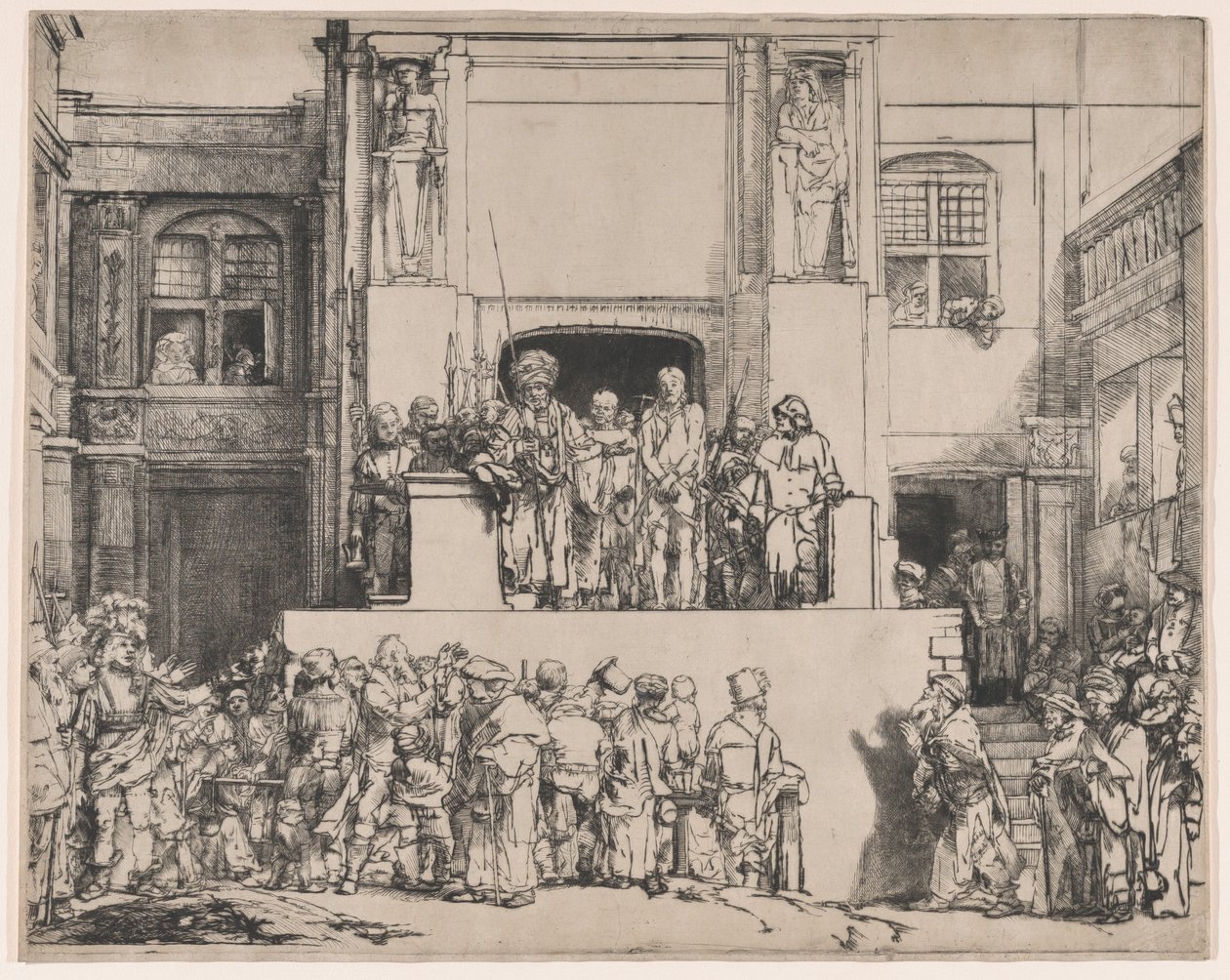क्राइस्ट ने लोगों को प्रस्तुत किया, 1655., 1655। द्वारा रिमब्रांड वैन रिजन