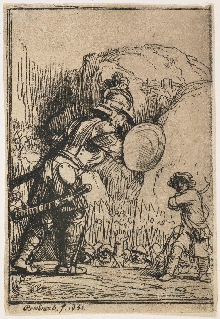 डेविड और गोलियत, 1655 द्वारा रिमब्रांड वैन रिजन