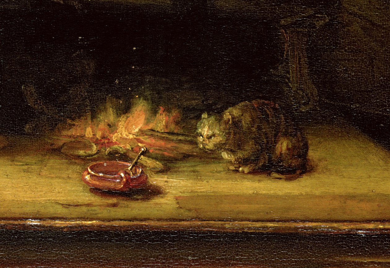 एक पर्दे के साथ पवित्र परिवार, 1646 (244315 का विस्तार) द्वारा रिमब्रांड वैन रिजन