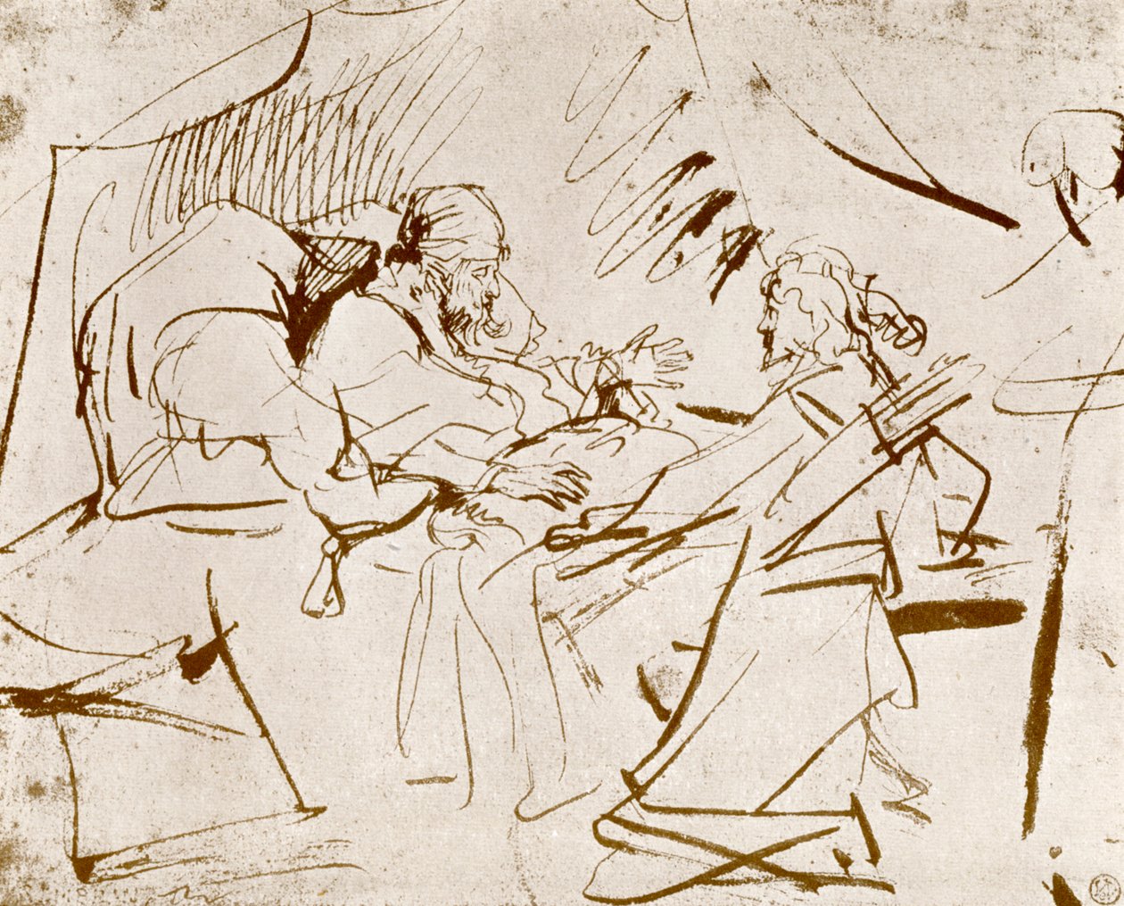 इसहाक बेडसाइड में जैकब, 1913। द्वारा रिमब्रांड वैन रिजन