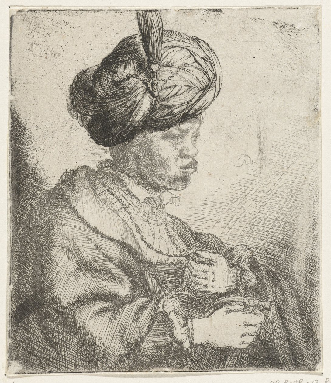 पगड़ी वाला आदमी, c.1660-70 द्वारा रिमब्रांड वैन रिजन