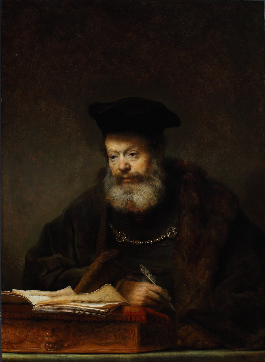 अपने लेखन की मेज पर विद्वान, 1641 द्वारा रिमब्रांड वैन रिजन